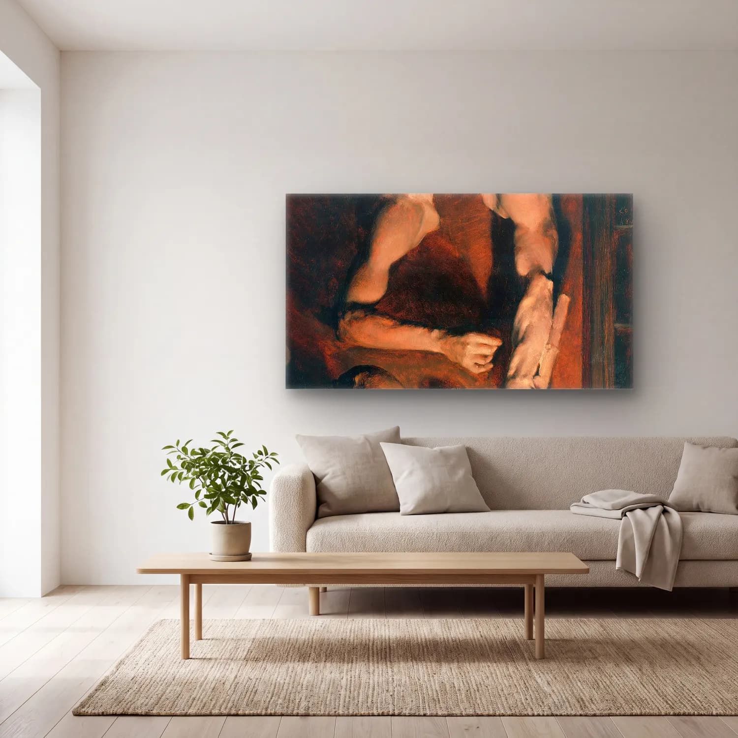 Adolph von Menzel – Studio Wall cam tablo — açık renk salonda