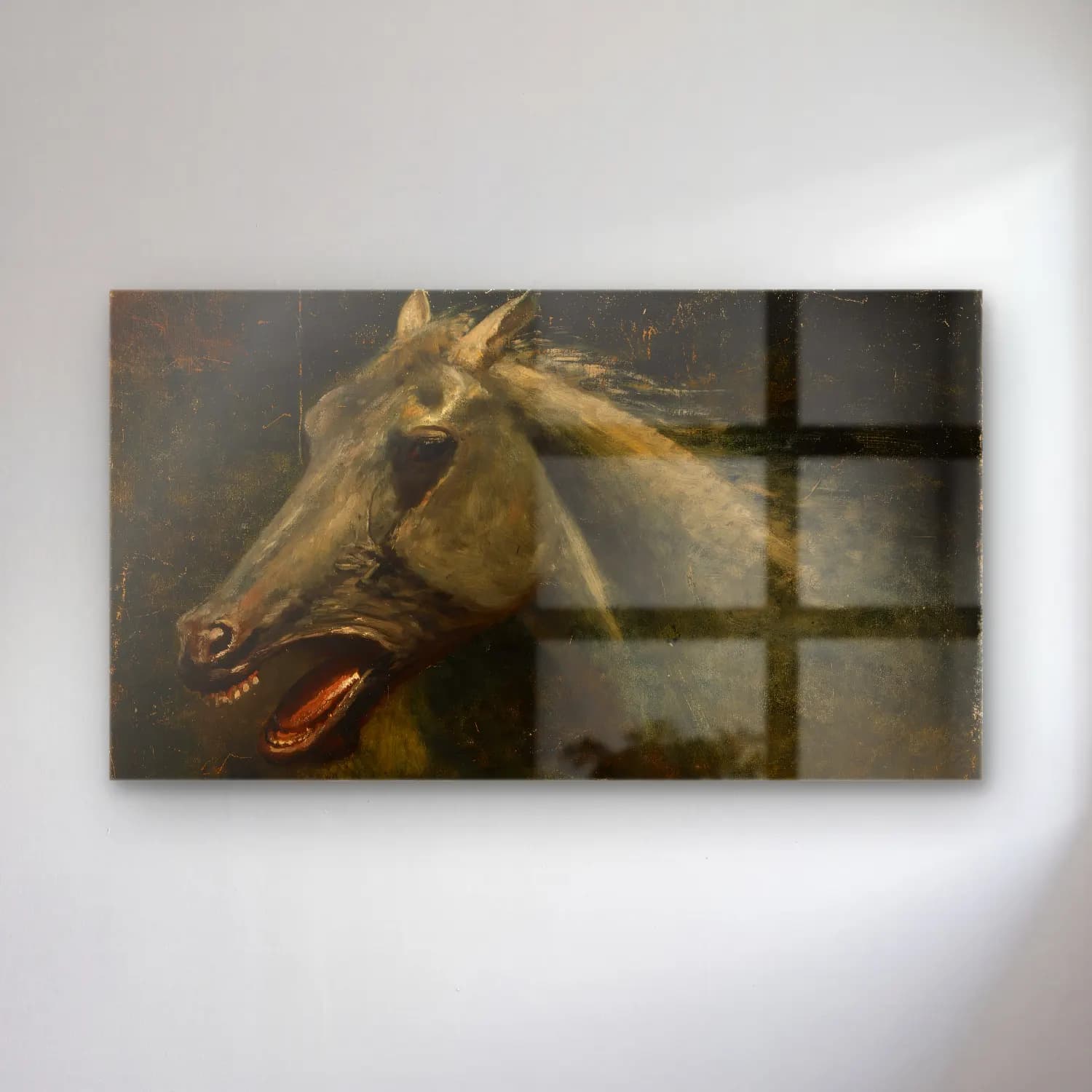 Albert Bierstadt – A Wild Stallion (an original oil sketch for ‘The Last of… cam tablo — Albert Bierstadt – A Wild Stallion (an original oil sketch for ‘The Last of… — yağlı boya at