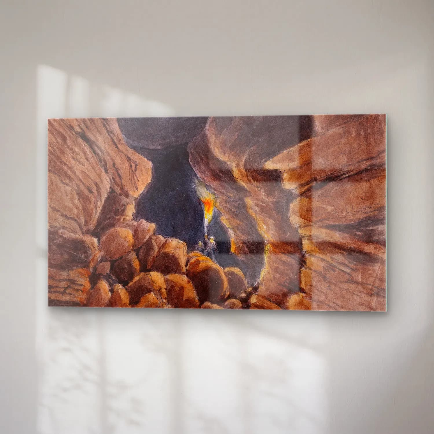 Charles Hamilton Smith – Cave of Surtshellir or Robber’s Cavern, Iceland cam tablo — sağ açıdan görünüm