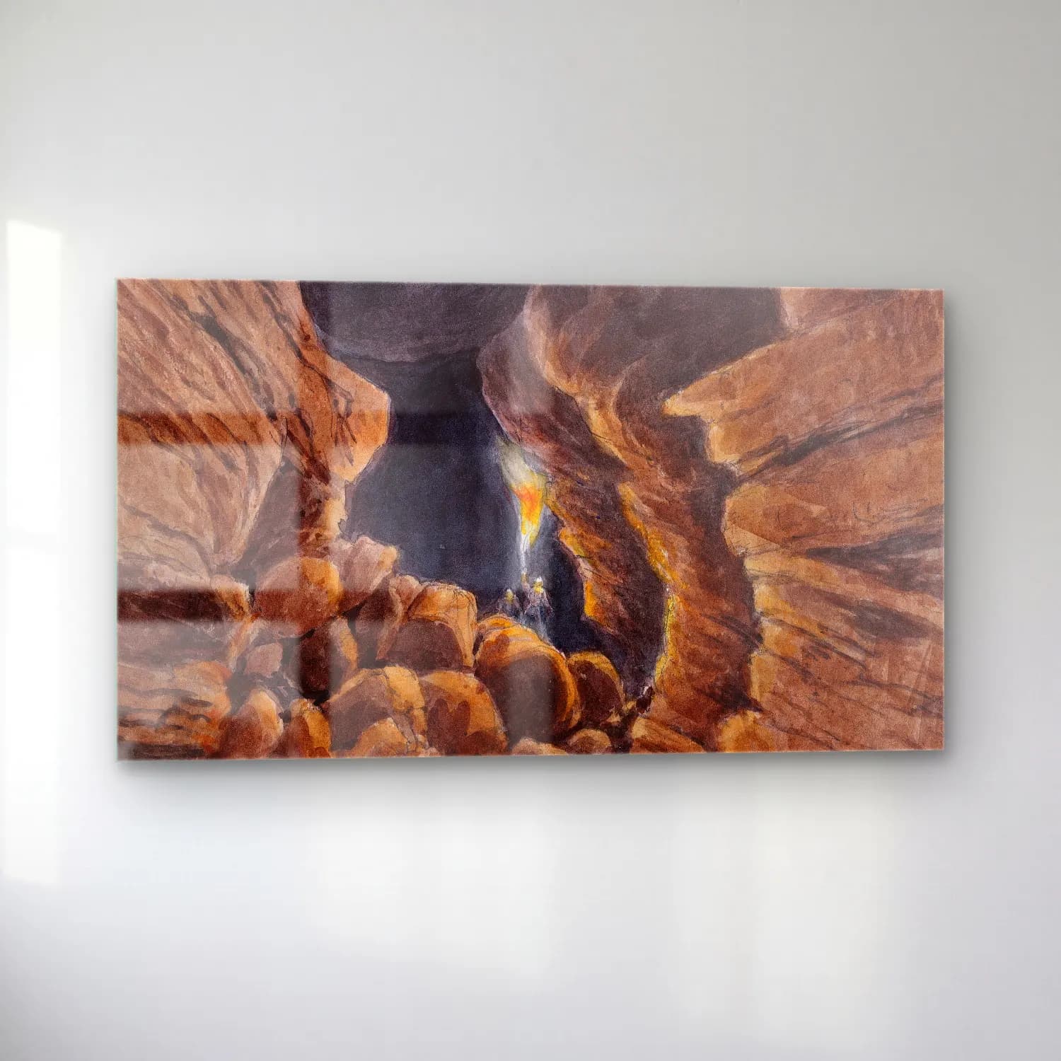 Charles Hamilton Smith – Cave of Surtshellir or Robber’s Cavern, Iceland cam tablo — sol açıdan görünüm