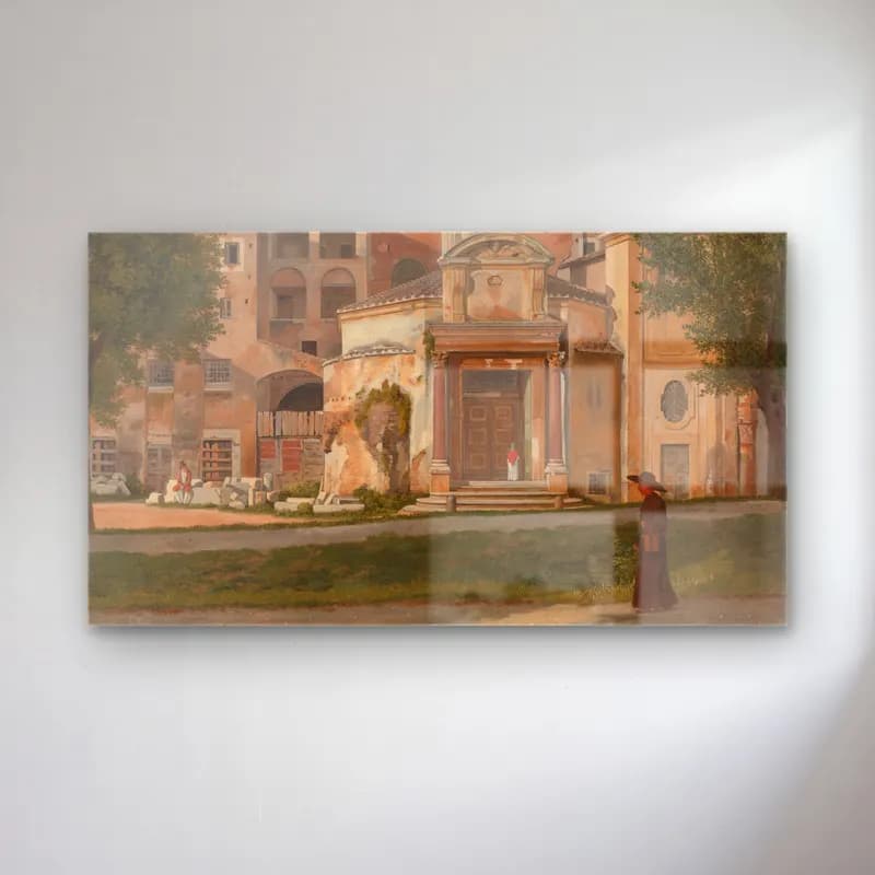 Christoffer Wilhelm Eckersberg – A Section of the Via Sacra, Rome (ca. 1814–15) cam tablo — Christoffer Wilhelm Eckersberg – A Section of the Via Sacra, Rome (ca. 1814–15) — yağlı boya roma