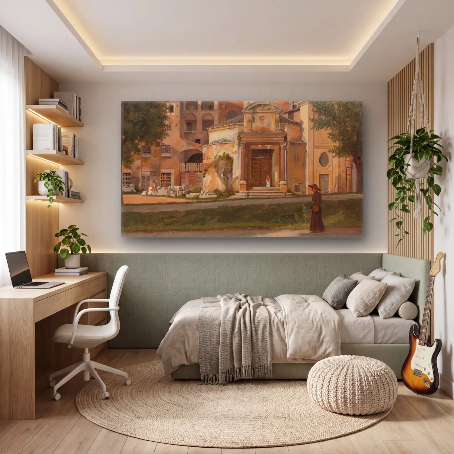 Christoffer Wilhelm Eckersberg – A Section of the Via Sacra, Rome (ca. 1814–15) cam tablo — genç odasında
