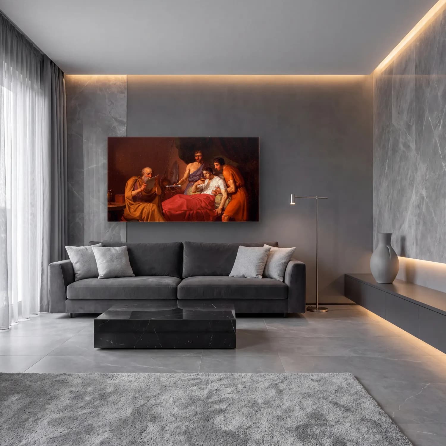 Christoffer Wilhelm Eckersberg – Alexander The Great On His Sickbed cam tablo — lüks salon duvarında