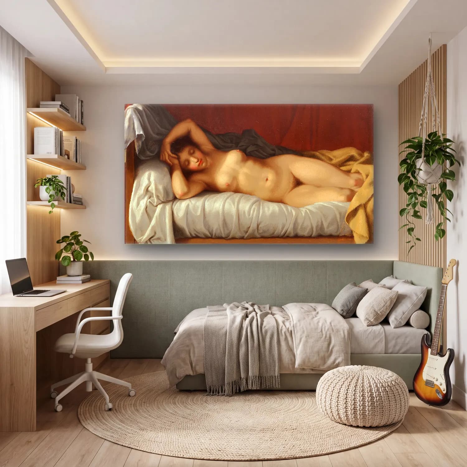 Christoffer Wilhelm Eckersberg – Liggende model cam tablo — genç odasında