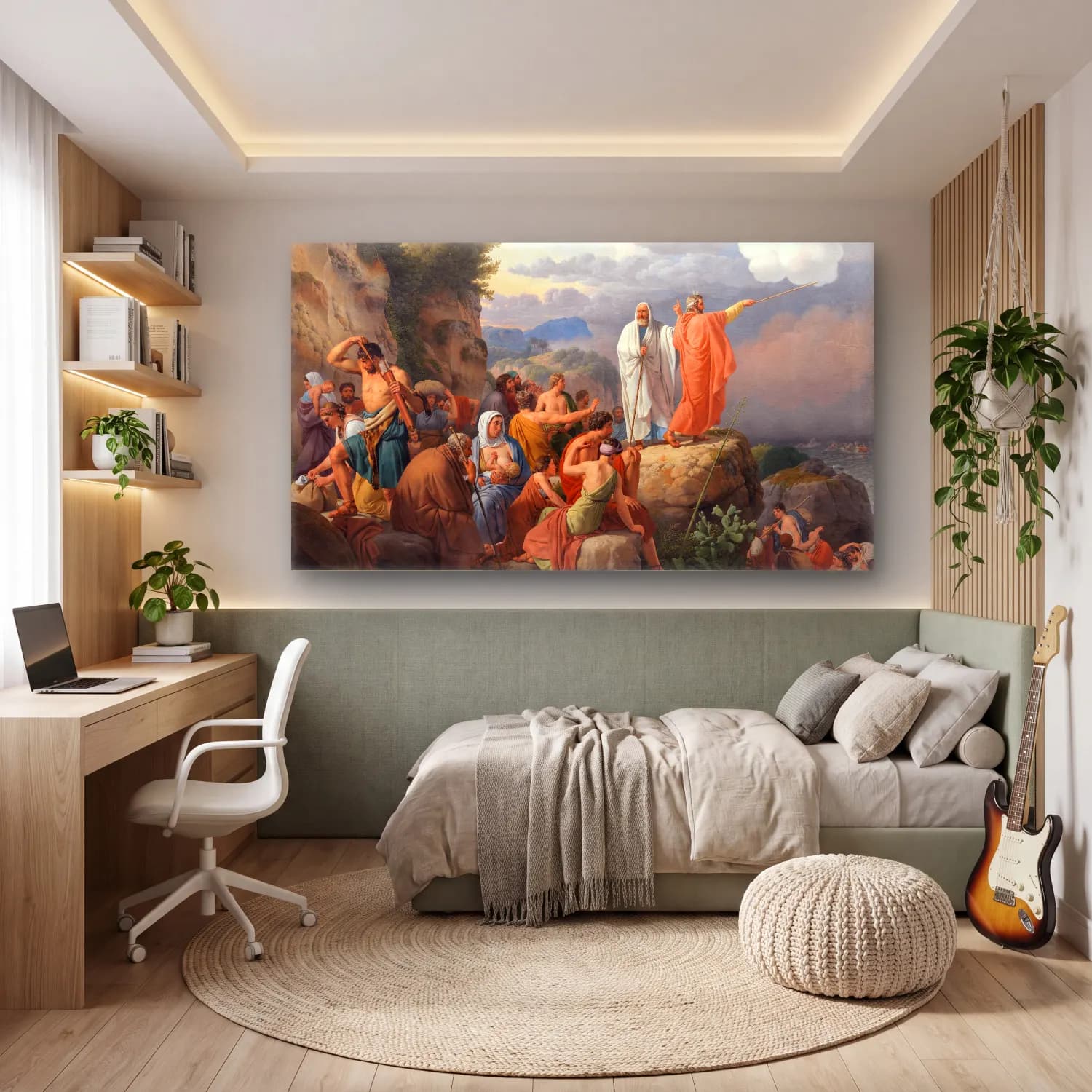 Christoffer Wilhelm Eckersberg – Moses lader Det Røde Hav cam tablo — genç odasında