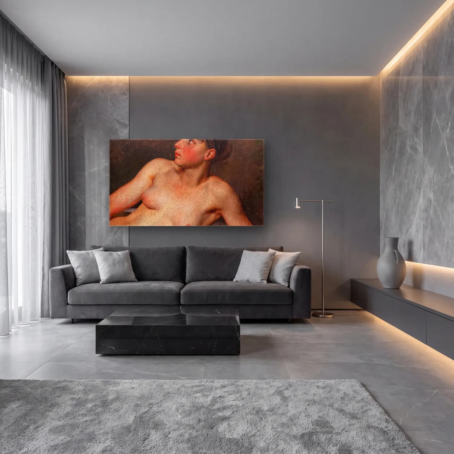 Christoffer Wilhelm Eckersberg – Reclining Female Nude cam tablo — lüks salon duvarında