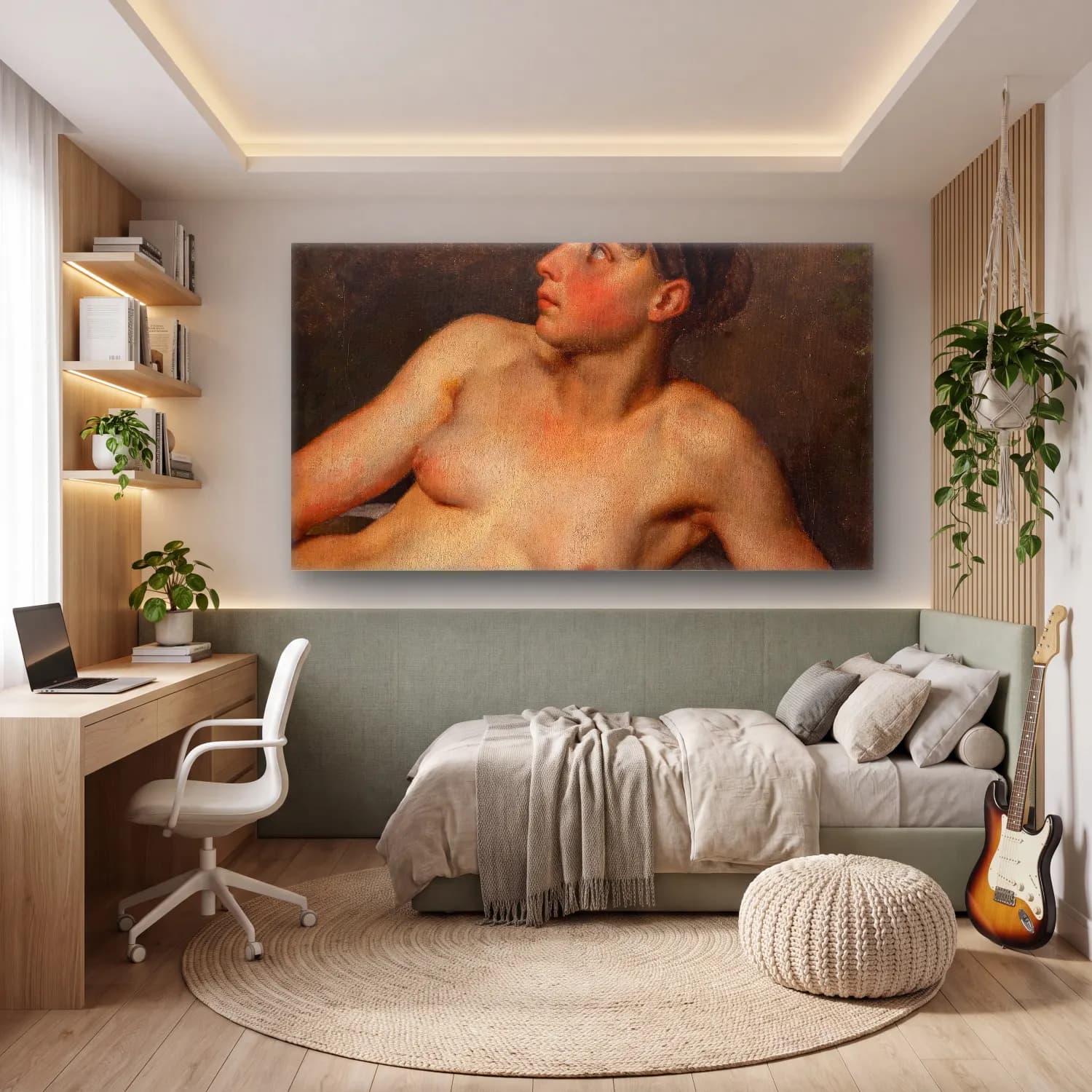 Christoffer Wilhelm Eckersberg – Reclining Female Nude cam tablo — genç odasında