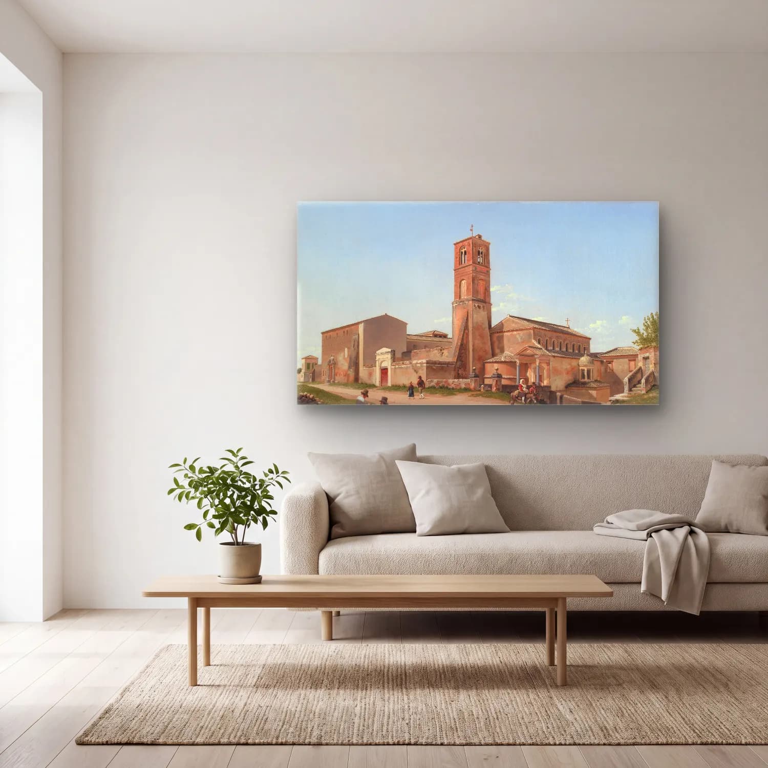 Christoffer Wilhelm Eckersberg – Sant’Agnese fuori le mura, Rome cam tablo — açık renk salonda