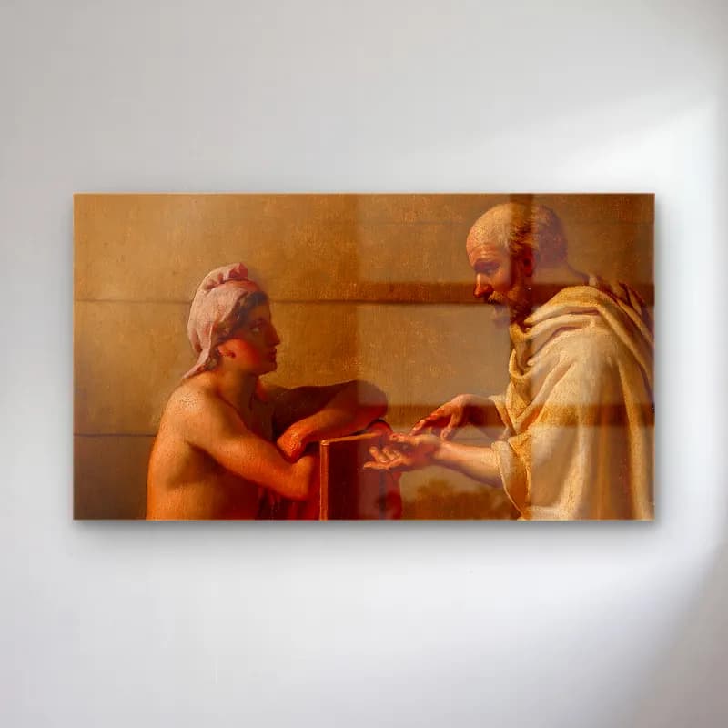 Christoffer Wilhelm Eckersberg – Socrates And Alcibiades cam tablo — Christoffer Wilhelm Eckersberg – Socrates And Alcibiades — yağlı boya dini sahne