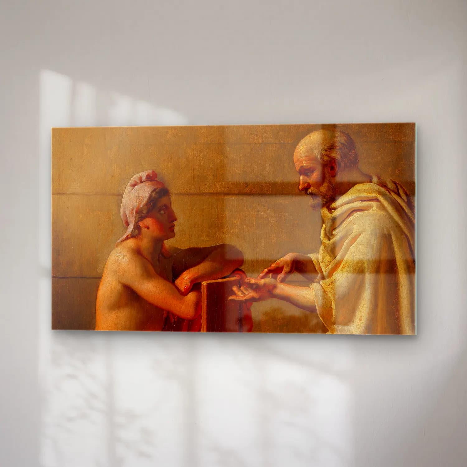 Christoffer Wilhelm Eckersberg – Socrates And Alcibiades cam tablo — sağ açıdan görünüm