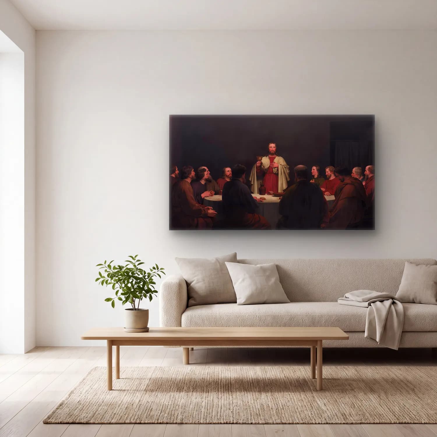 Christoffer Wilhelm Eckersberg – The Last Supper cam tablo — açık renk salonda