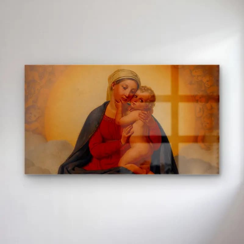 Christoffer Wilhelm Eckersberg – The Virgin And Child cam tablo — Christoffer Wilhelm Eckersberg – The Virgin And Child — yağlı boya anne ve çocuk