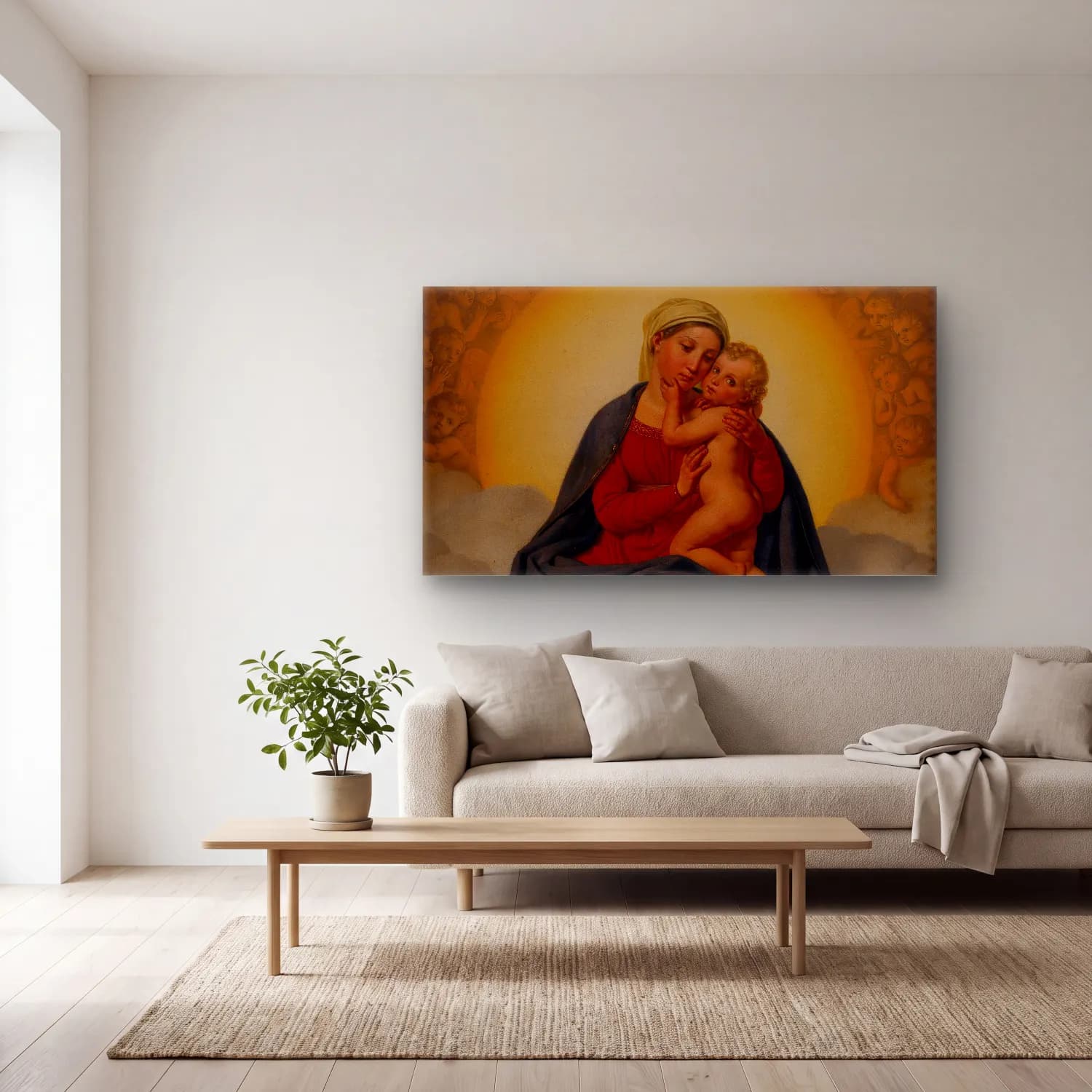 Christoffer Wilhelm Eckersberg – The Virgin And Child cam tablo — açık renk salonda