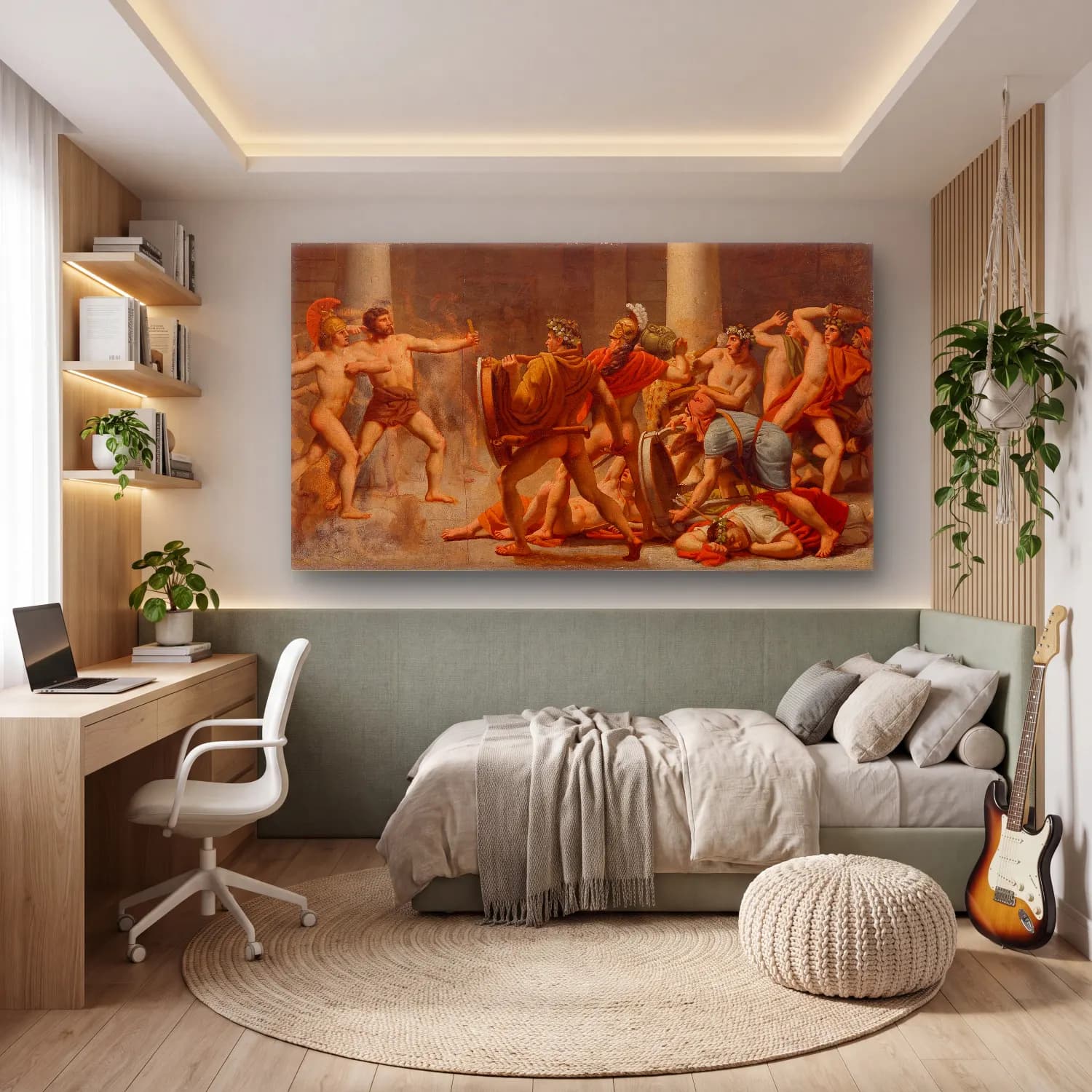Christoffer Wilhelm Eckersberg – Ulysses’ revenge on Penelope’s suitors cam tablo — genç odasında