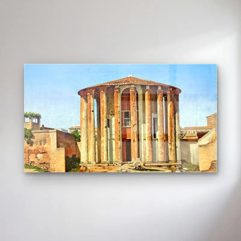 Christoffer Wilhelm Eckersberg – Vesta Temple in Rome cam tablo — Christoffer Wilhelm Eckersberg – Vesta Temple in Rome — yağlı boya antik kalıntılar