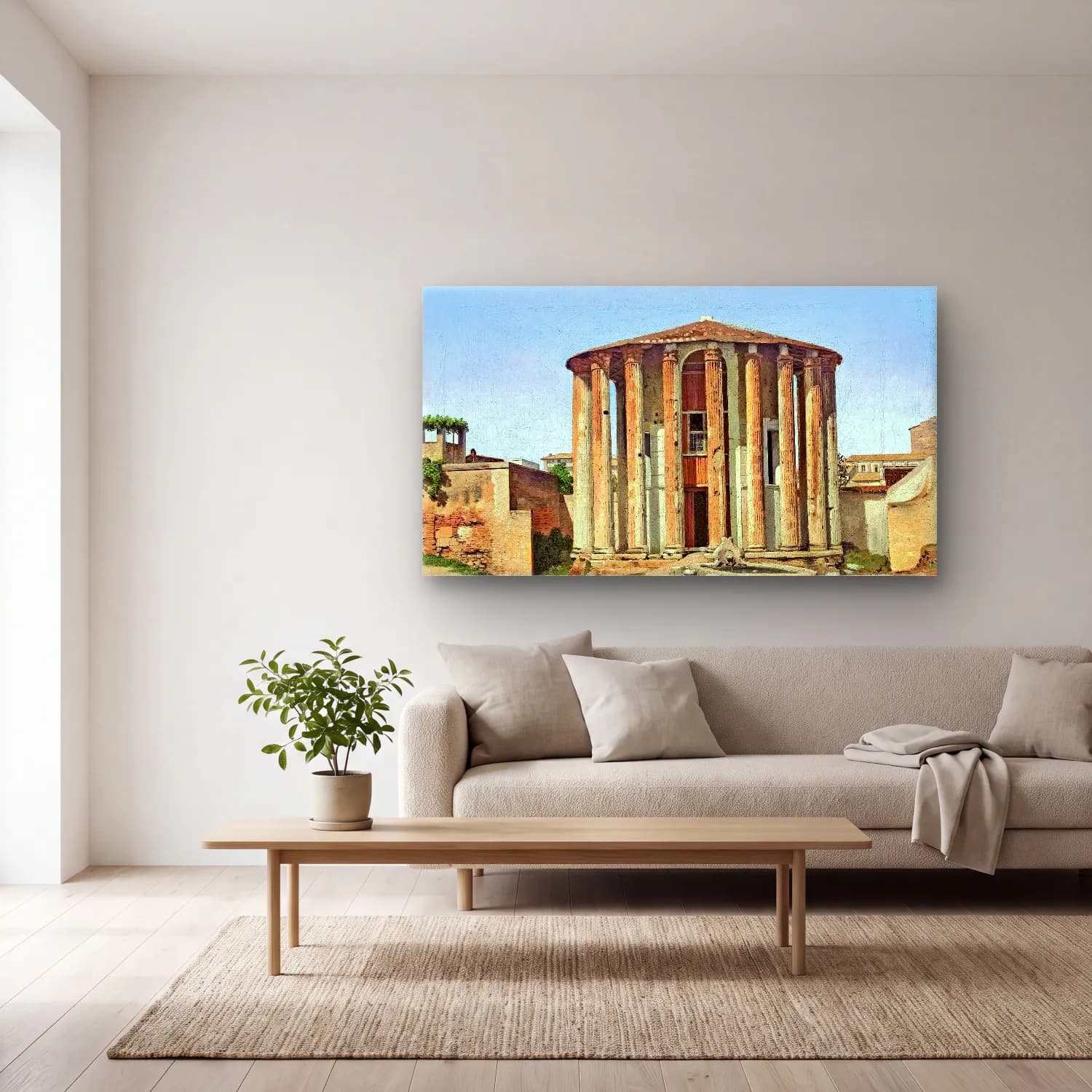 Christoffer Wilhelm Eckersberg – Vesta Temple in Rome cam tablo — açık renk salonda