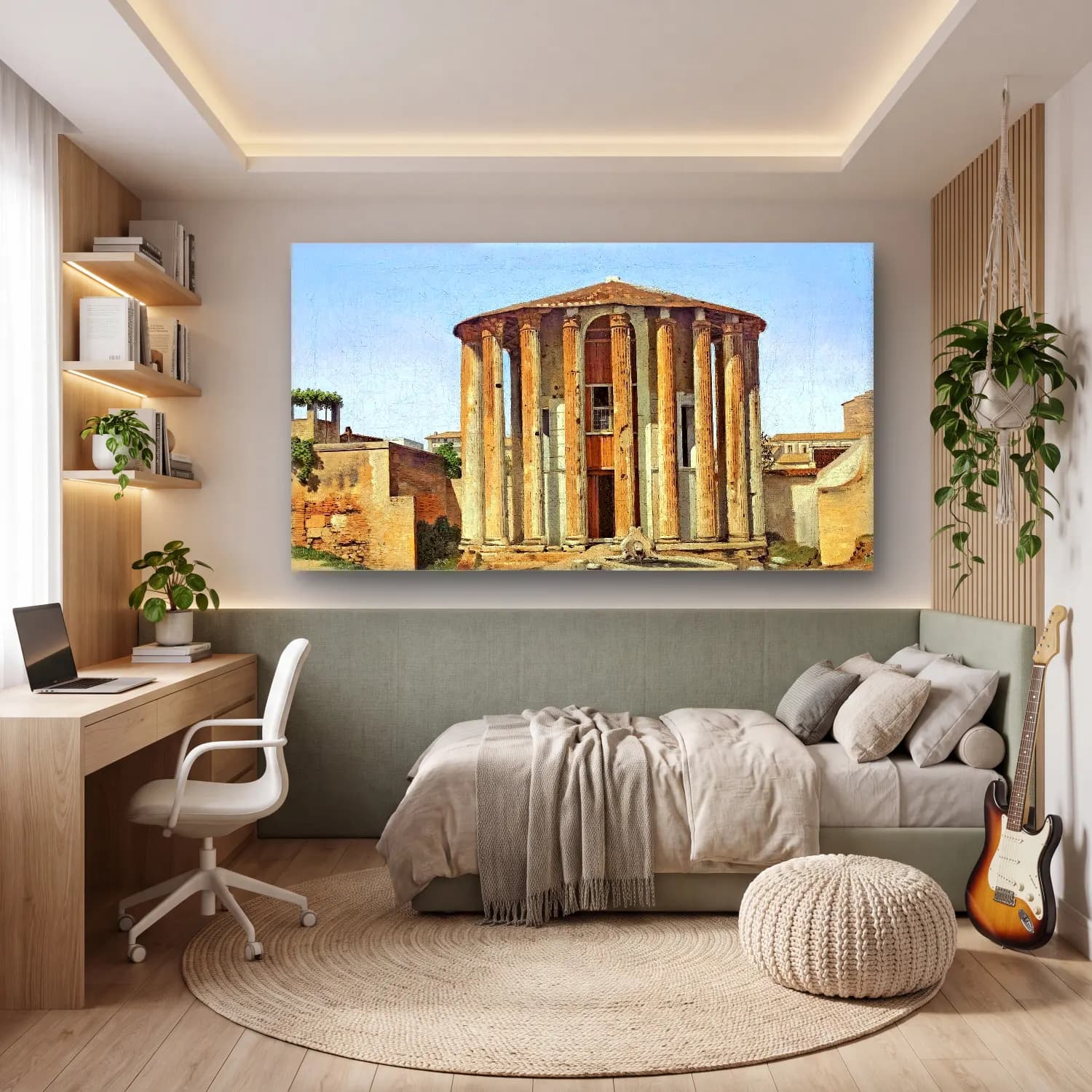 Christoffer Wilhelm Eckersberg – Vesta Temple in Rome cam tablo — genç odasında