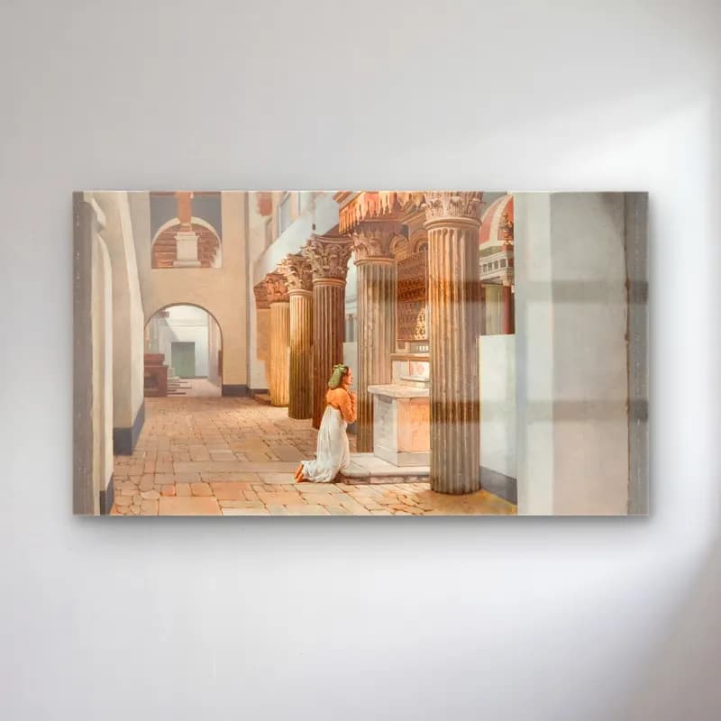 Christoffer Wilhelm Eckersberg – View of the Church of San Lorenzo fuori le Mura cam tablo — Christoffer Wilhelm Eckersberg – View of the Church of San Lorenzo fuori le Mura — yağlı boya dini sahne