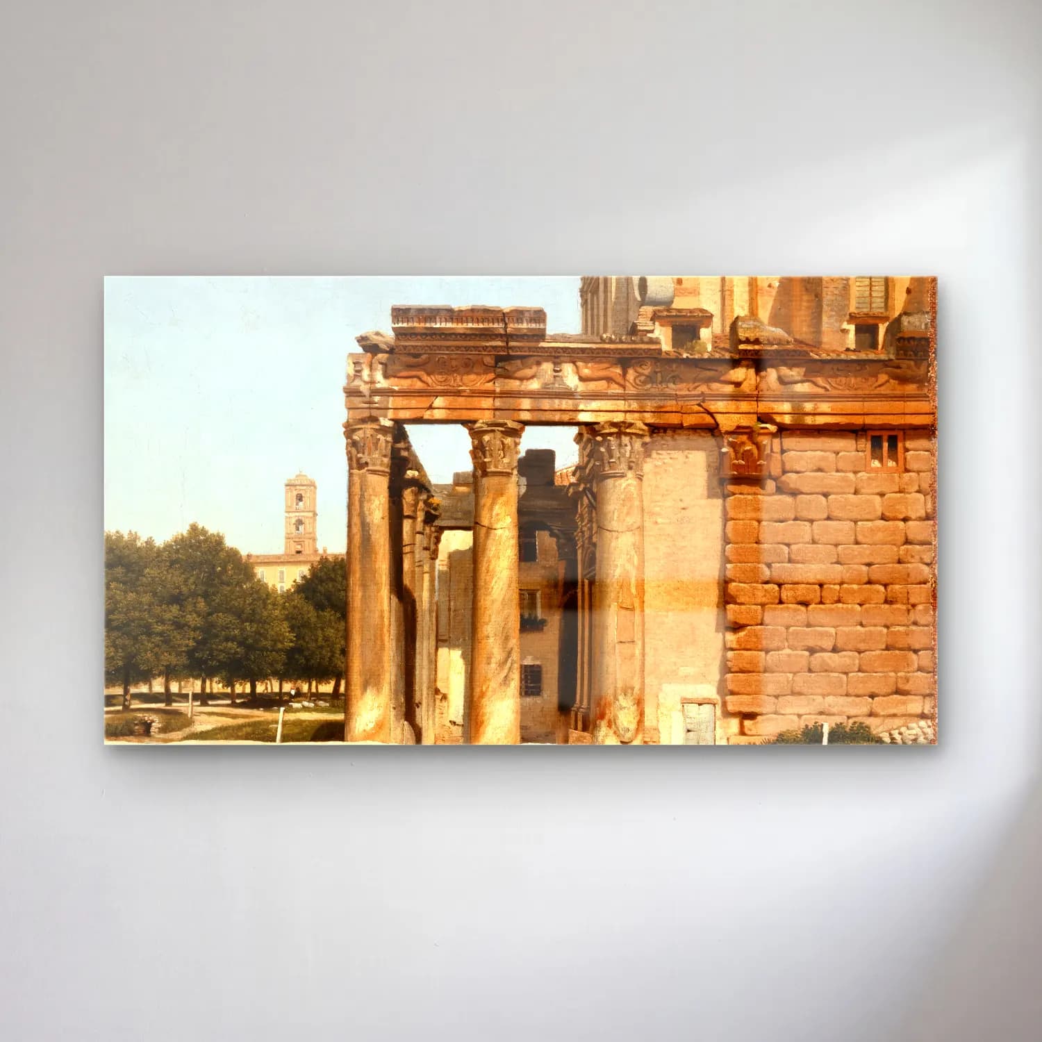 Christoffer Wilhelm Eckersberg – View of the Via Sacra, Rome cam tablo — Christoffer Wilhelm Eckersberg – View of the Via Sacra, Rome — yağlı boya antik kalıntılar