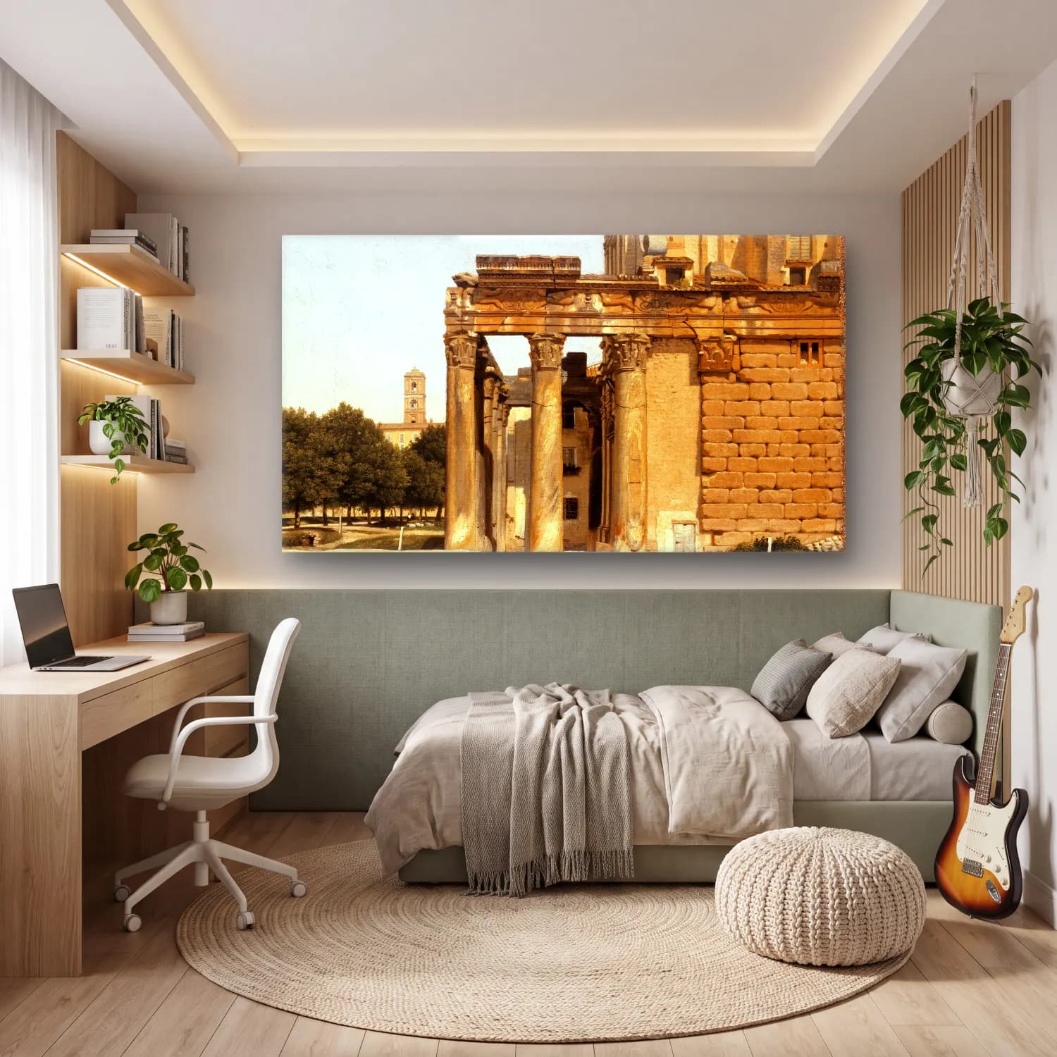 Christoffer Wilhelm Eckersberg – View of the Via Sacra, Rome cam tablo — genç odasında