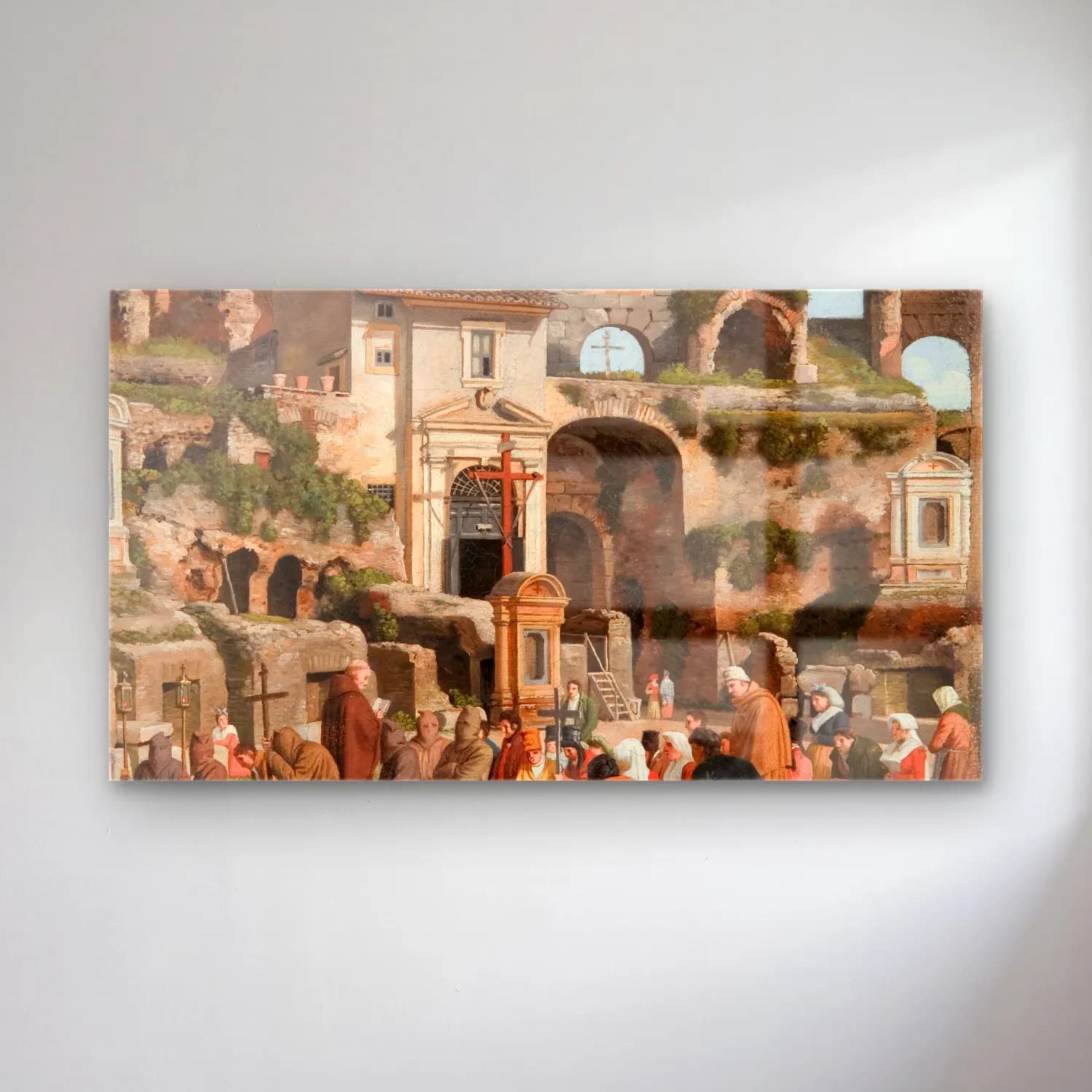 Christoffer Wilhelm Eckersberg – View of the interior of the Colosseum cam tablo — Christoffer Wilhelm Eckersberg – View of the interior of the Colosseum — yağlı boya dini sahne
