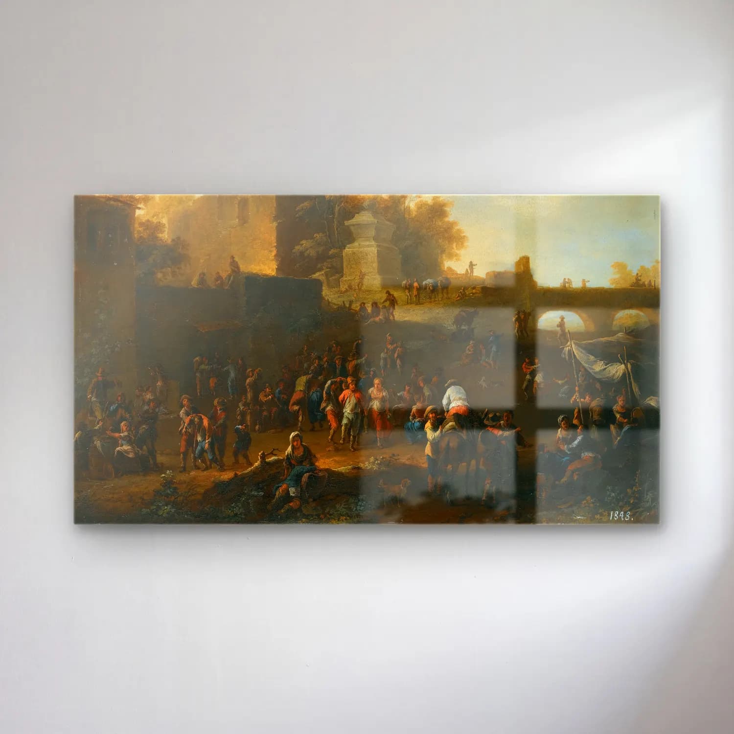 Franz de Paula Ferg – A Kermesse With Villagers cam tablo — Franz de Paula Ferg – A Kermesse With Villagers — yağlı boya savaş sahnesi