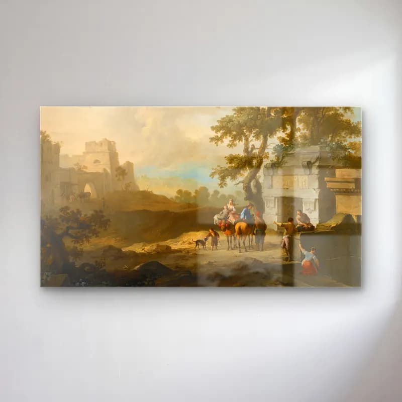 Franz de Paula Ferg – An Italianate Landscape With Figures By Classical Ruins cam tablo — Franz de Paula Ferg – An Italianate Landscape With Figures By Classical Ruins — yağlı boya antik kalıntılar
