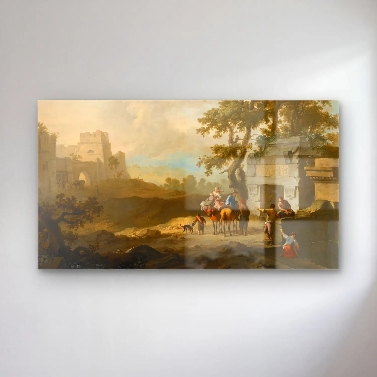 Franz de Paula Ferg – An Italianate Landscape With Figures By Classical Ruins cam tablo — Franz de Paula Ferg – An Italianate Landscape With Figures By Classical Ruins — yağlı boya antik kalıntılar