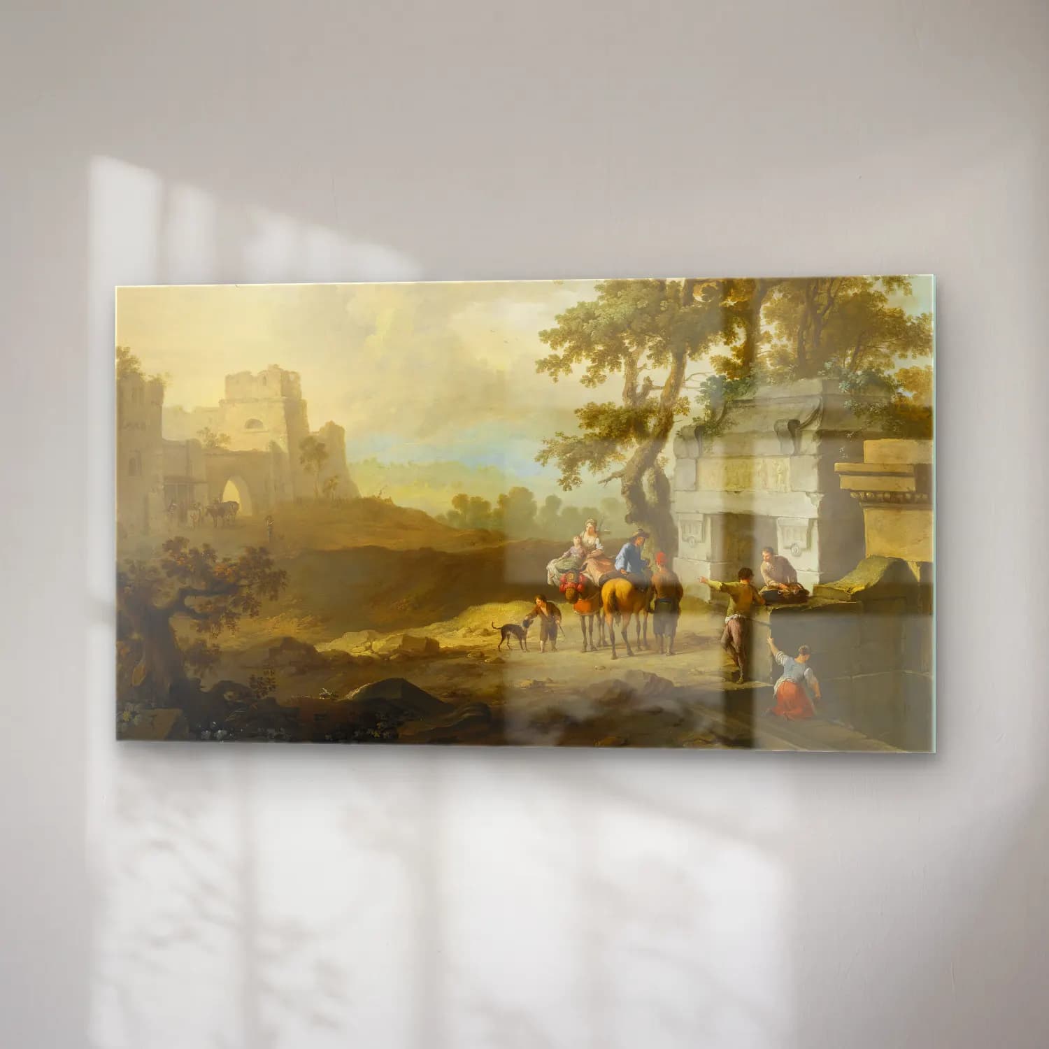 Franz de Paula Ferg – An Italianate Landscape With Figures By Classical Ruins cam tablo — sağ açıdan görünüm