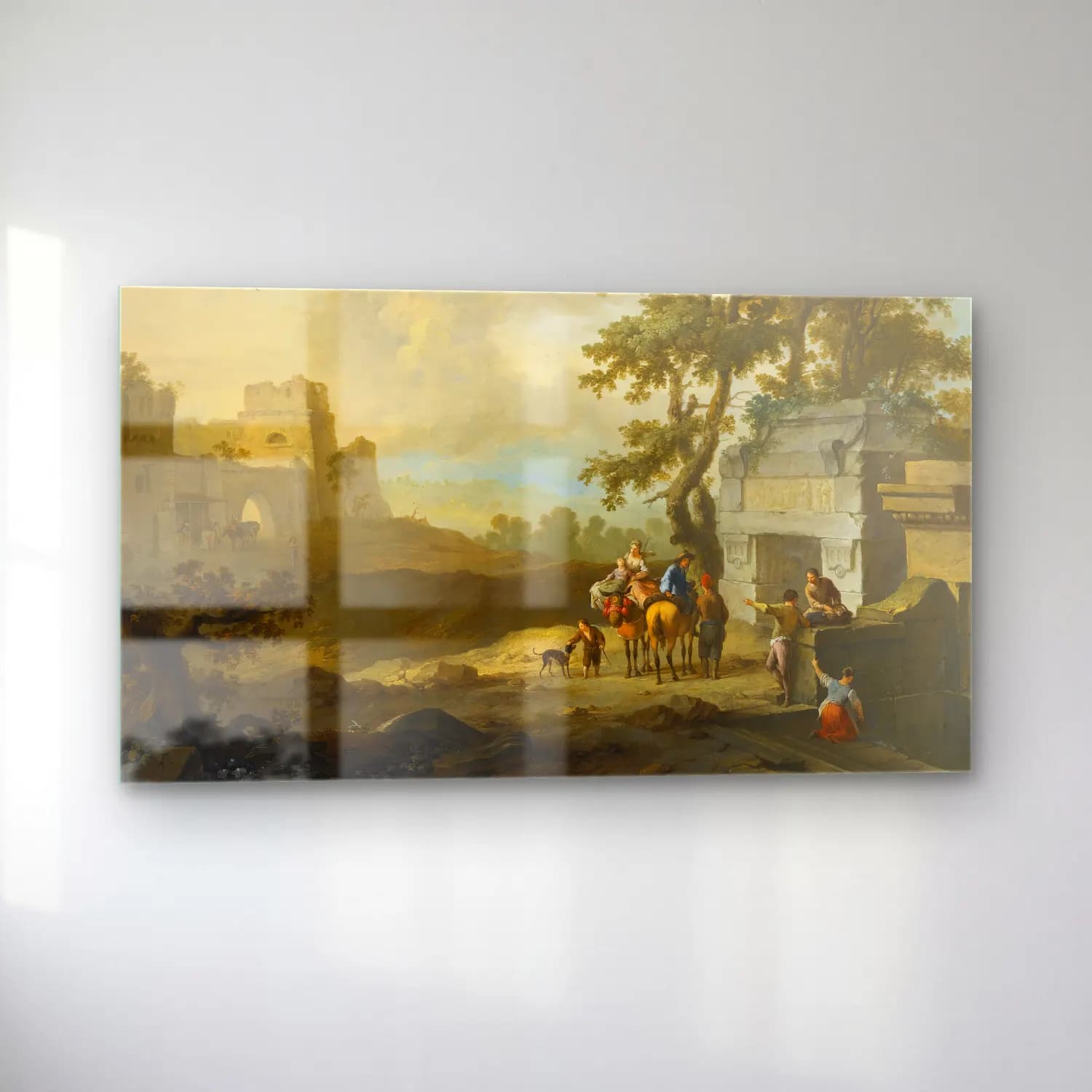 Franz de Paula Ferg – An Italianate Landscape With Figures By Classical Ruins cam tablo — sol açıdan görünüm