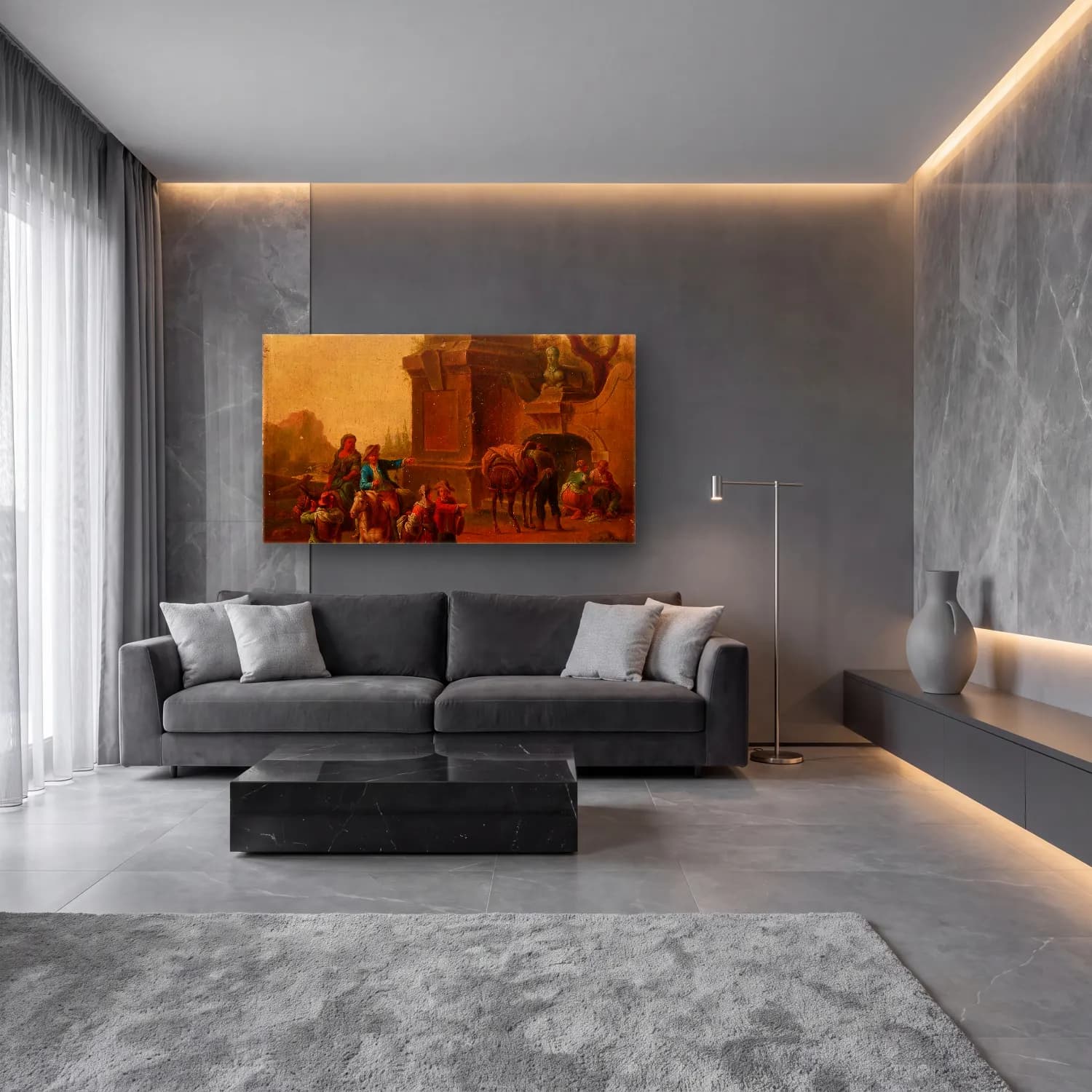 Franz de Paula Ferg – At the Source (after 1720) cam tablo — lüks salon duvarında