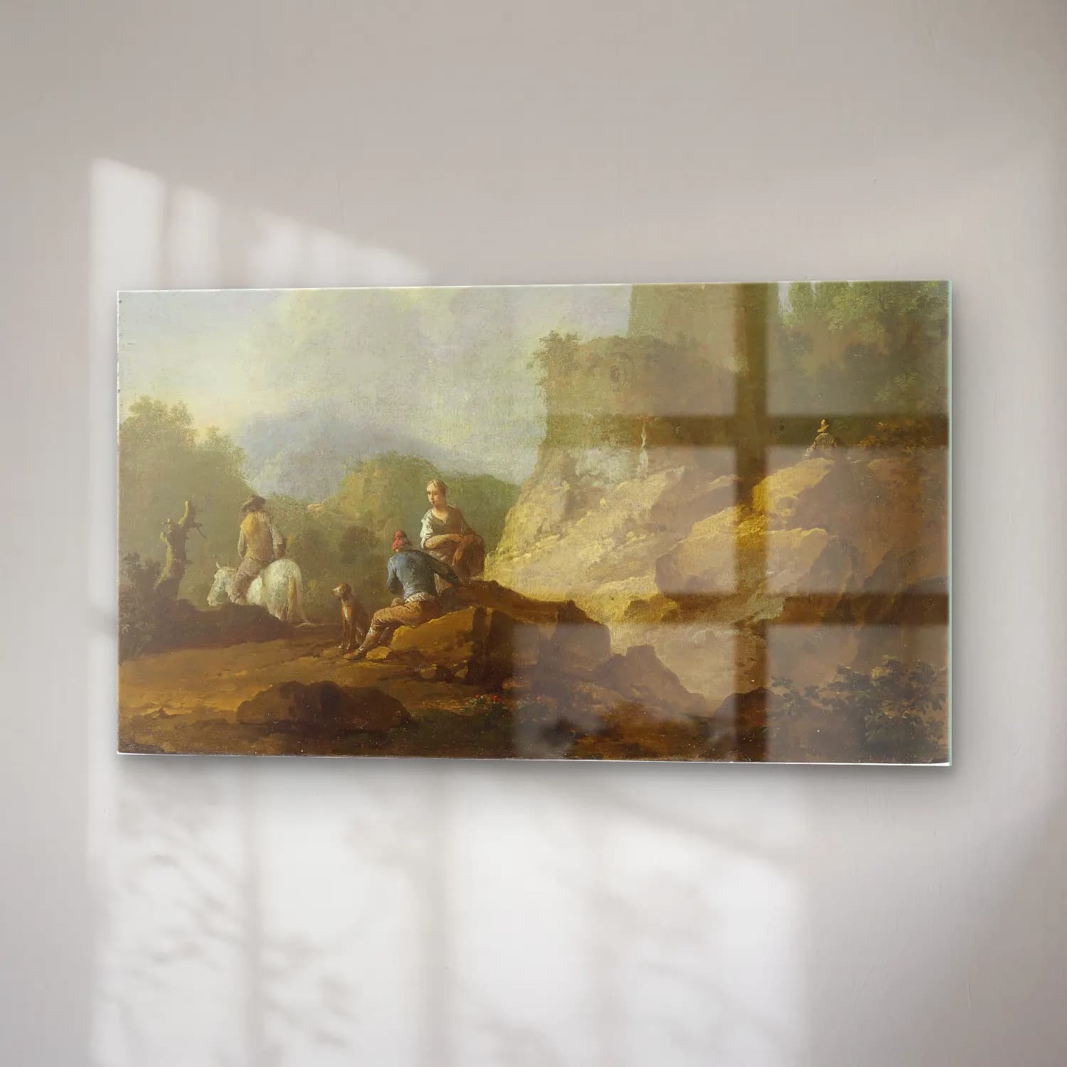 Franz de Paula Ferg – Landscape With Travellers And Ruins cam tablo — sağ açıdan görünüm