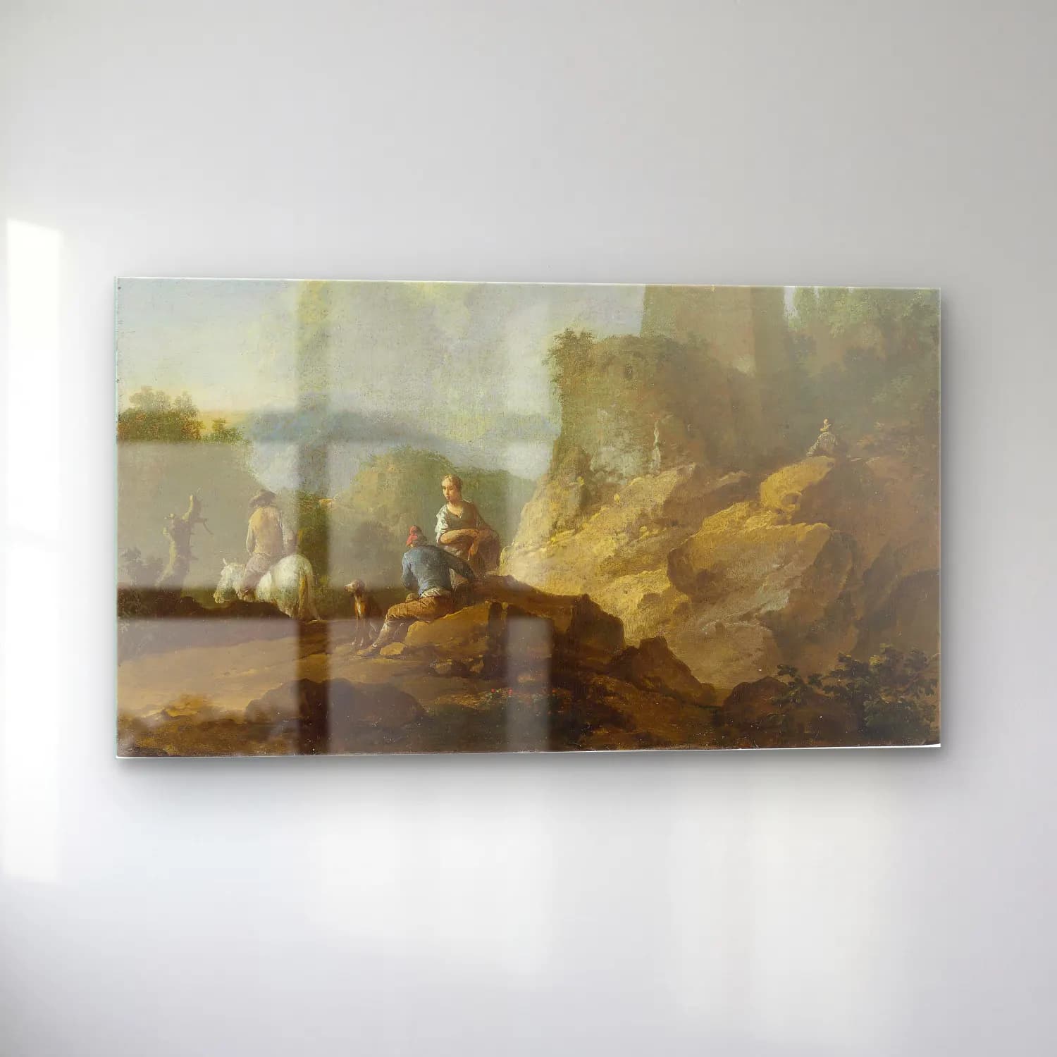 Franz de Paula Ferg – Landscape With Travellers And Ruins cam tablo — sol açıdan görünüm