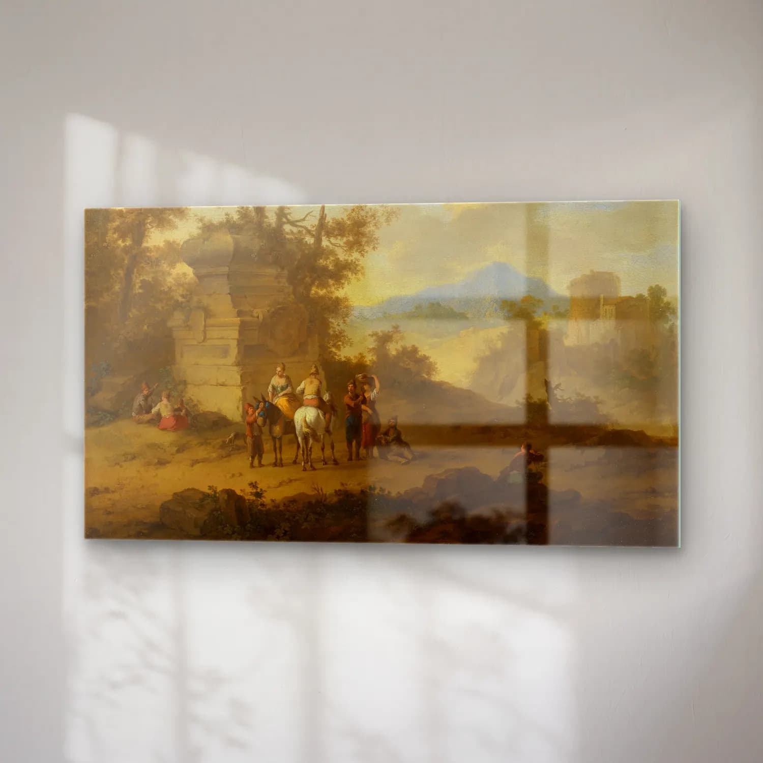 Franz de Paula Ferg – Landscape with Tomb and Horsemen cam tablo — sağ açıdan görünüm