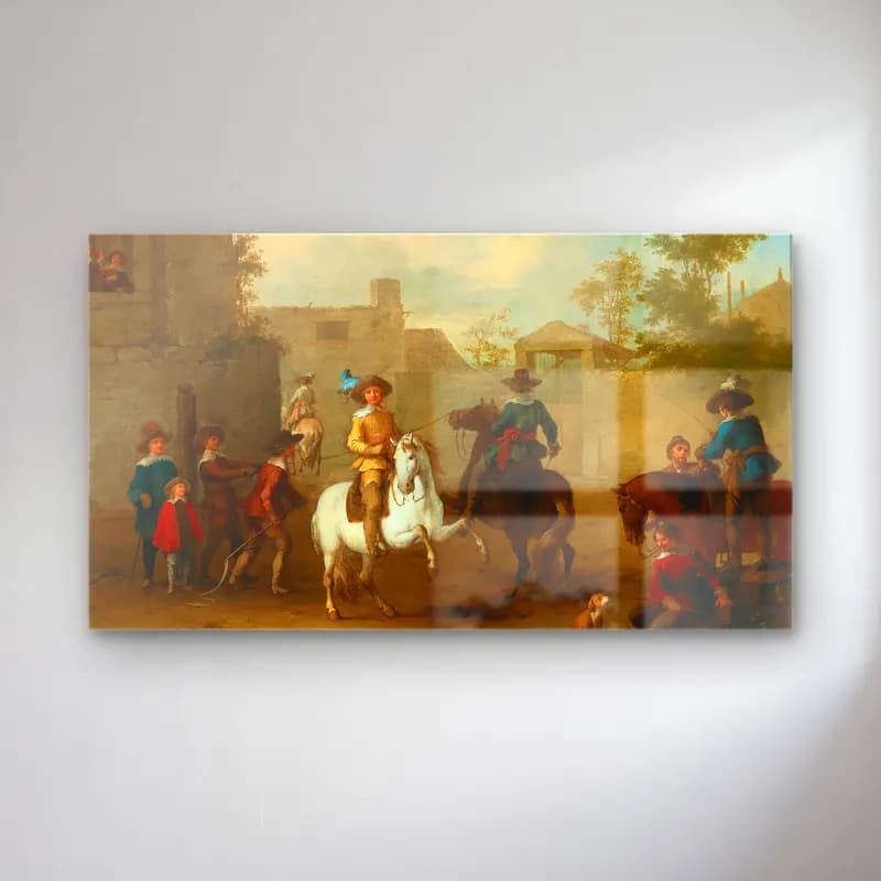Franz de Paula Ferg – The Riding Lessons cam tablo — Franz de Paula Ferg – The Riding Lessons — yağlı boya atlı