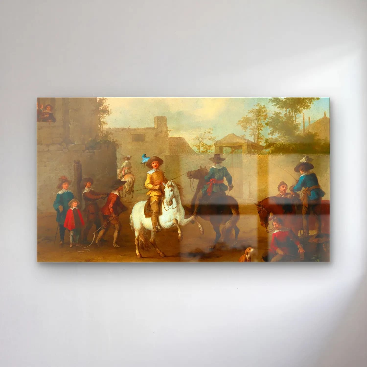 Franz de Paula Ferg – The Riding Lessons cam tablo — Franz de Paula Ferg – The Riding Lessons — yağlı boya atlı