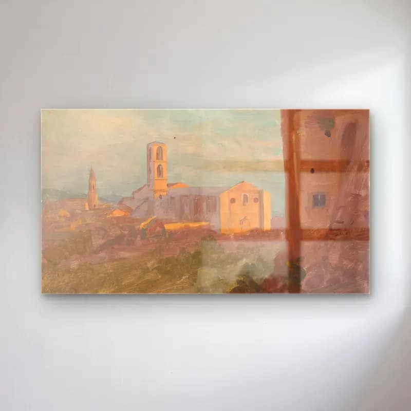Frederic Edwin Church – Italian or Swiss Town cam tablo — Frederic Edwin Church – Italian or Swiss Town — yağlı boya katedral