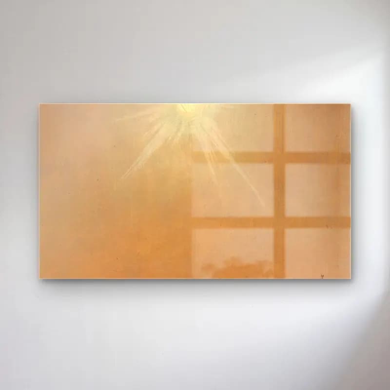 Frederic Edwin Church – Maine sunset cam tablo — Frederic Edwin Church – Maine sunset — modern soyut altın doku