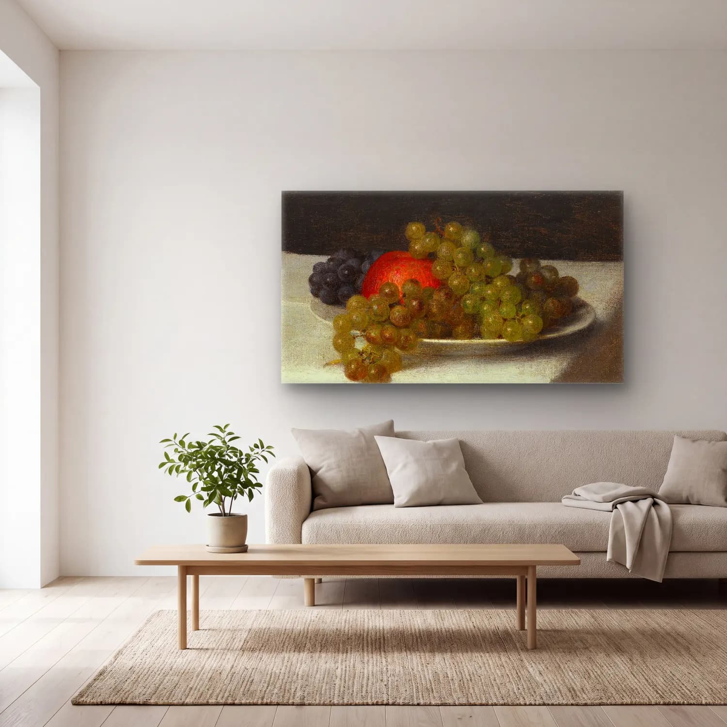 Henri Fantin-Latour – Pommes Et Raisins cam tablo — açık renk salonda