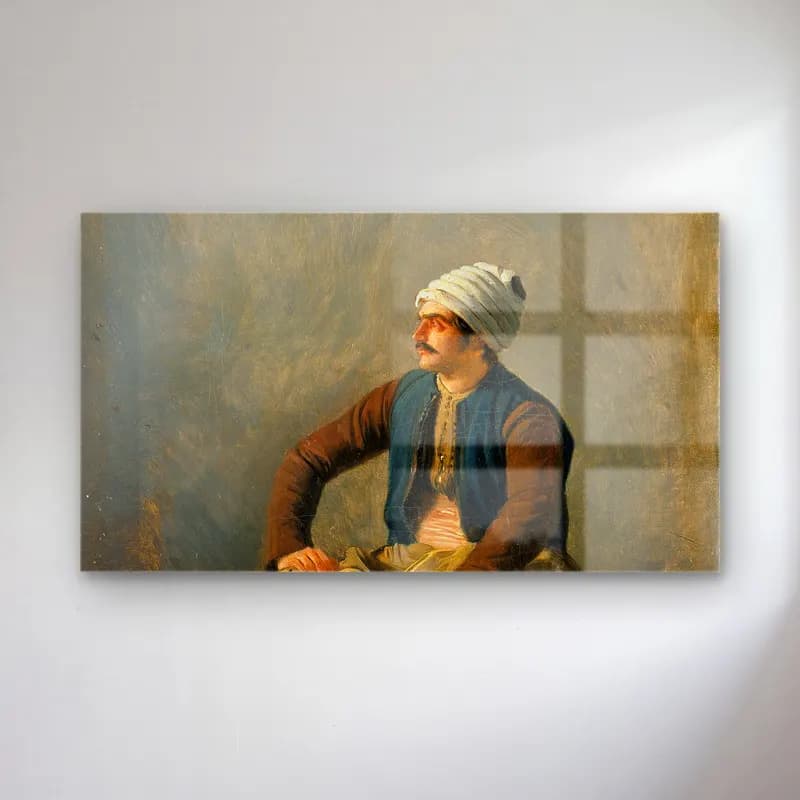 Horace Vernet – An Eastern Trader cam tablo — Horace Vernet – An Eastern Trader — yağlı boya erkek portresi