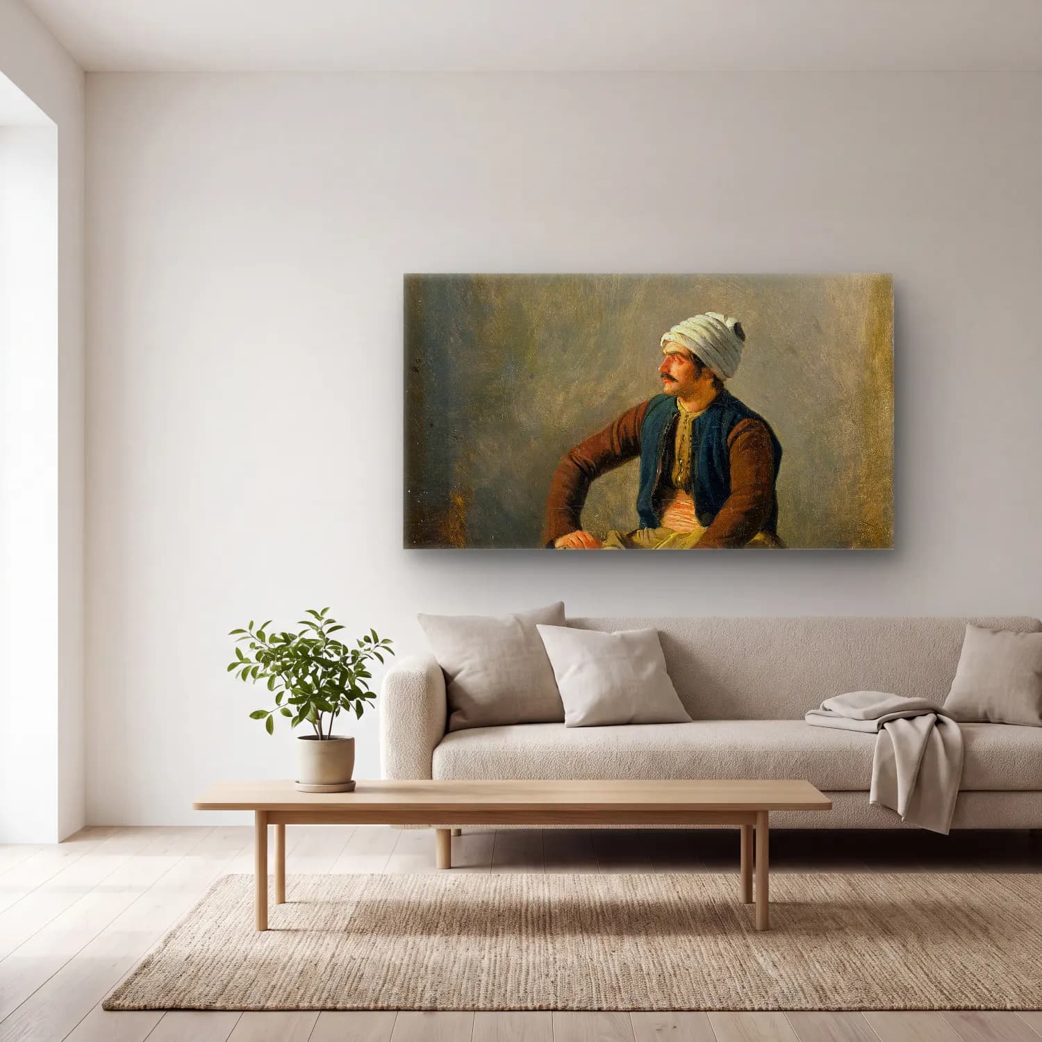 Horace Vernet – An Eastern Trader cam tablo — açık renk salonda