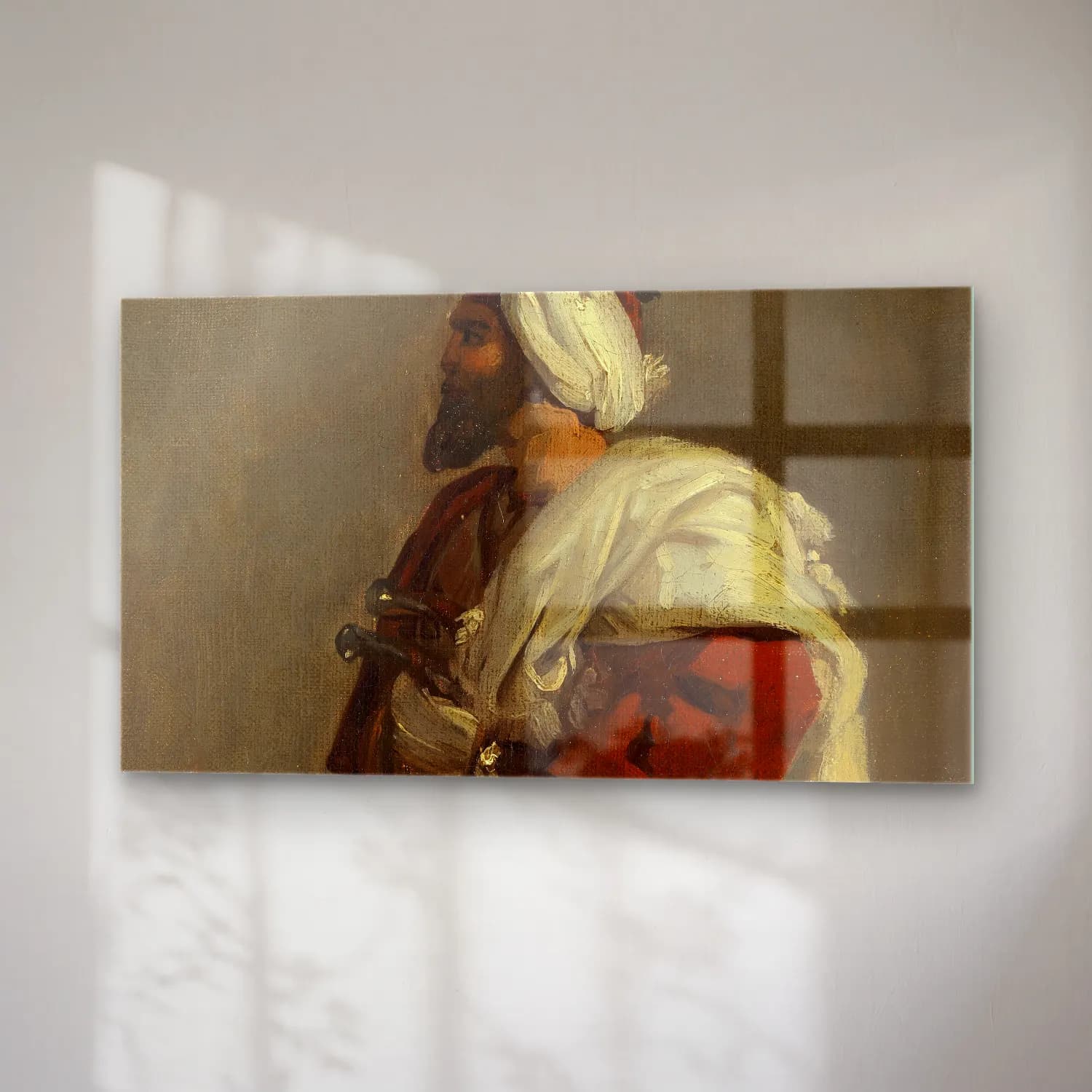 Horace Vernet – Arab Warrior (ca. 1817–22) cam tablo — sağ açıdan görünüm