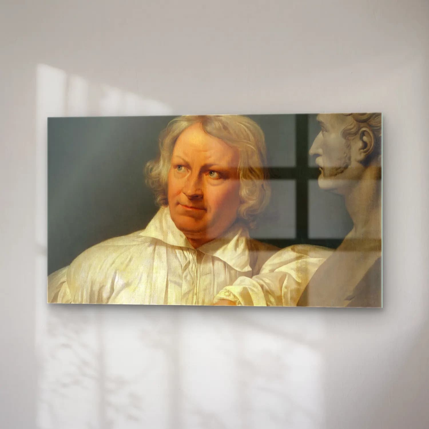 Horace Vernet – Bertel Thorvaldsen with the Bust of Horace Vernet cam tablo — sağ açıdan görünüm
