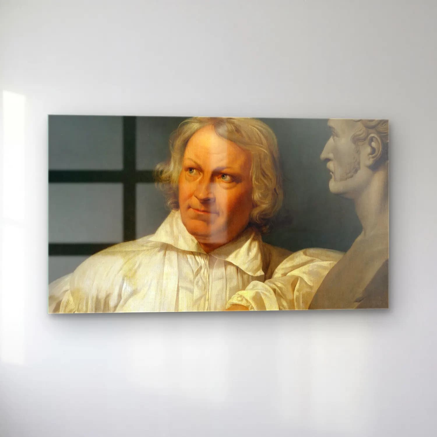 Horace Vernet – Bertel Thorvaldsen with the Bust of Horace Vernet cam tablo — sol açıdan görünüm