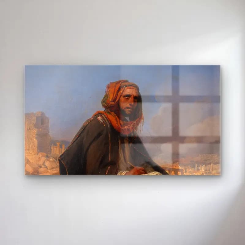 Horace Vernet – Jeremiah on the ruins of Jerusalem cam tablo — Horace Vernet – Jeremiah on the ruins of Jerusalem — yağlı boya erkek portresi