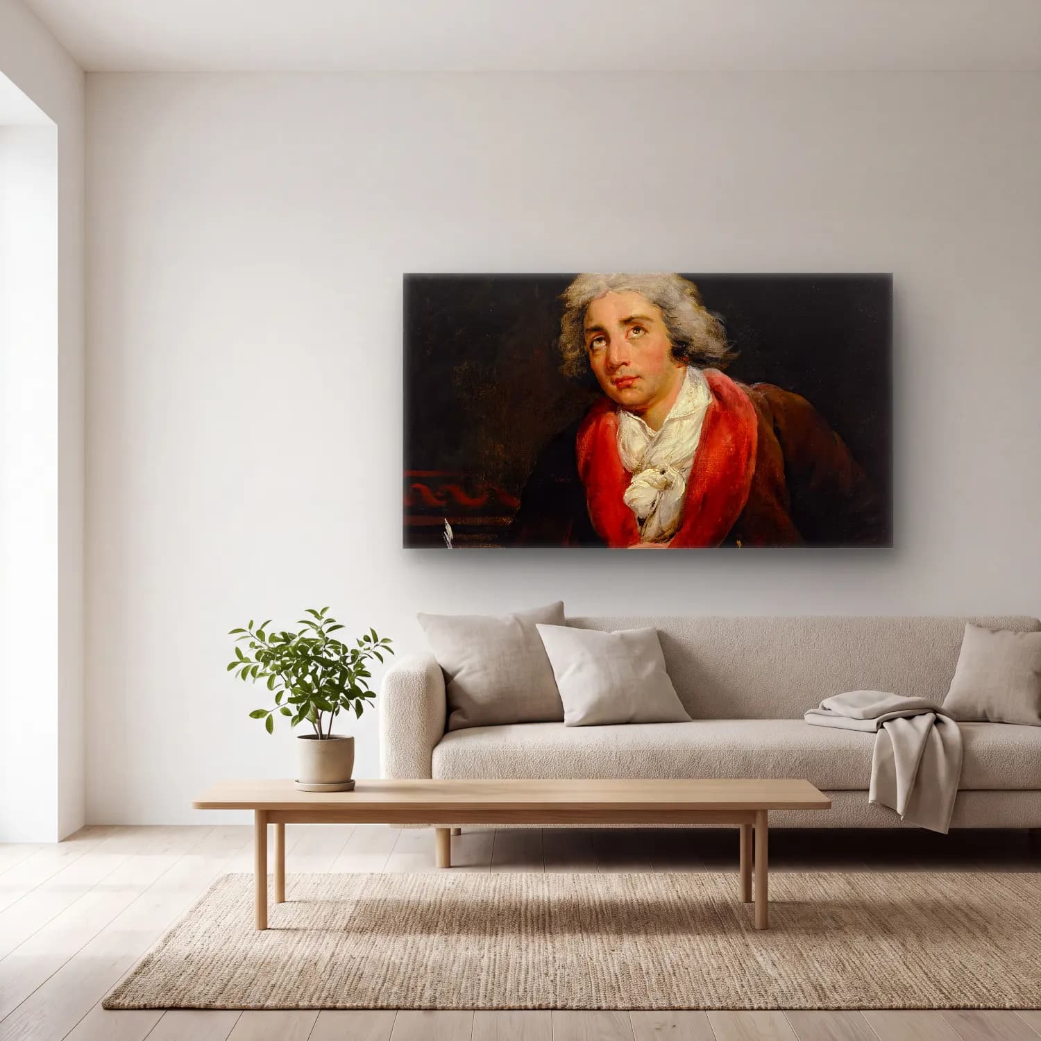 Horace Vernet – Portrait of the poet André Chénier cam tablo — açık renk salonda