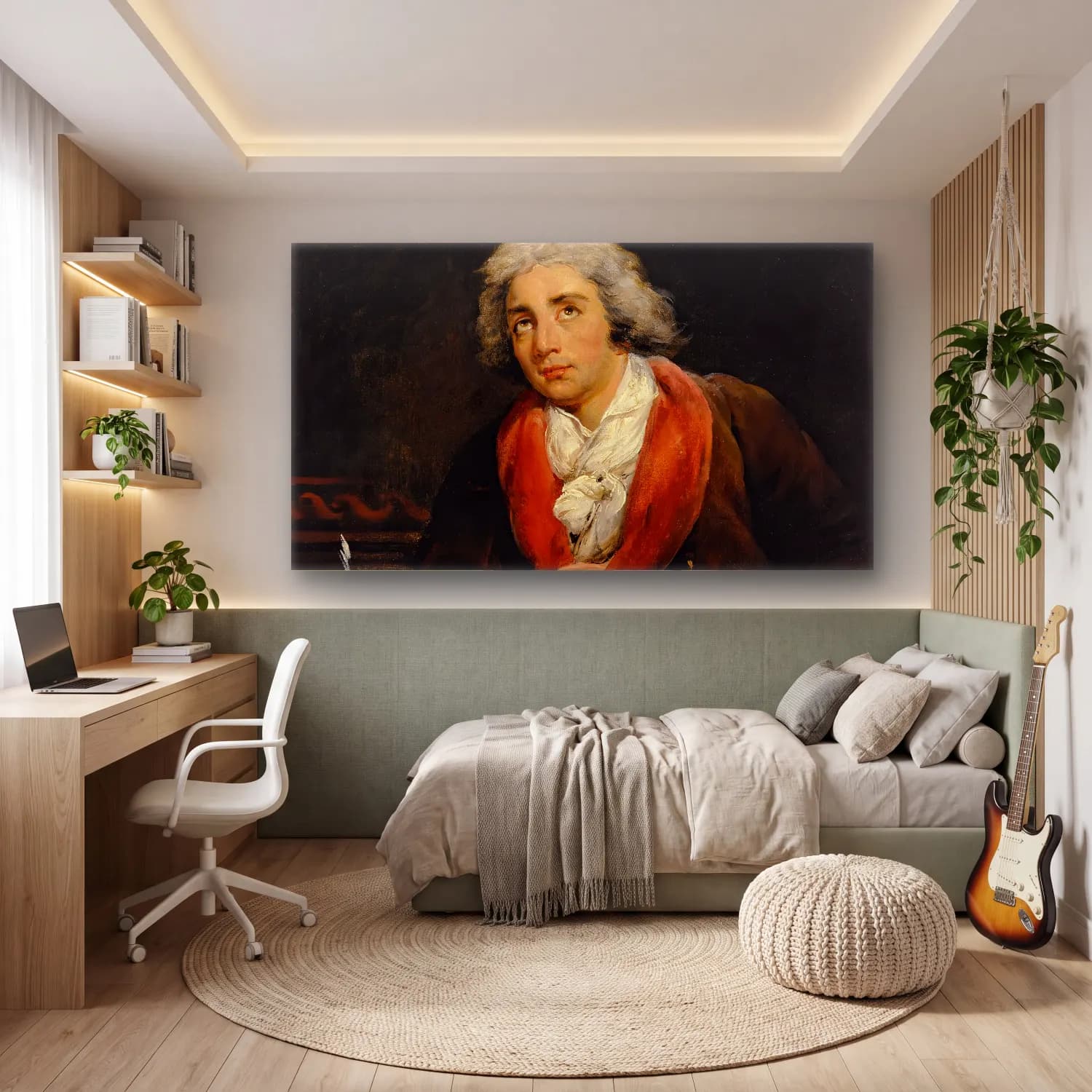 Horace Vernet – Portrait of the poet André Chénier cam tablo — genç odasında