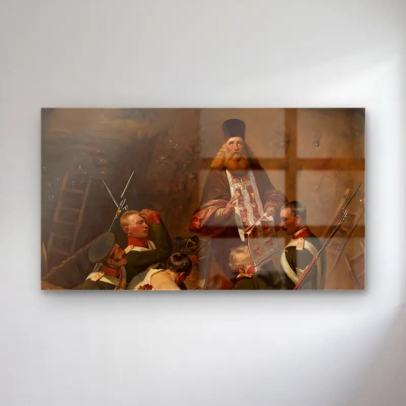 Horace Vernet – Priest blessing soldiers cam tablo — Horace Vernet – Priest blessing soldiers — yağlı boya dini sahne