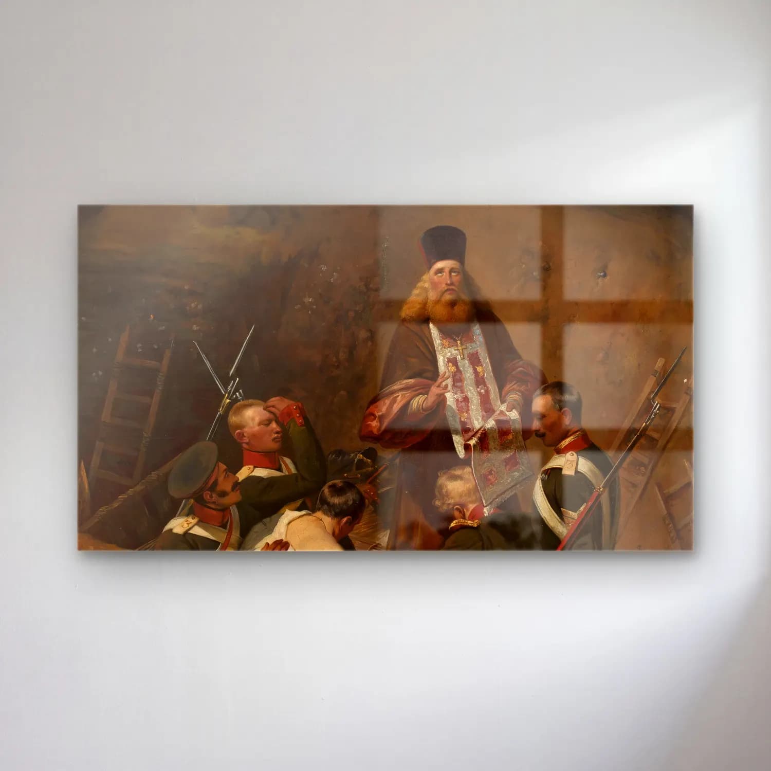 Horace Vernet – Priest blessing soldiers cam tablo — Horace Vernet – Priest blessing soldiers — yağlı boya dini sahne