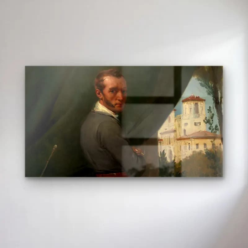 Horace Vernet – Self-Portrait in Rome cam tablo — Horace Vernet – Self-Portrait in Rome — yağlı boya erkek portresi